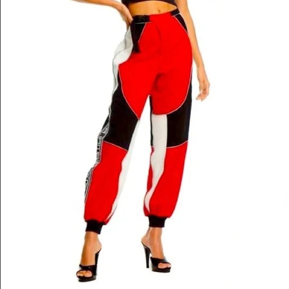 I.AM.GIA Women’s Colorblock Jogger Pants – Red/White/Black – Size M - Picture 1 of 12